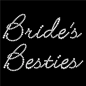 Diamonte Hotfix Hochzeit Transfer Bügelbild Henne Motiv "Bride's Besties - Style1 - Bild 1 von 1