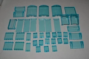 Lego Lot of Transparent Trans-Blue Panels Walls Parts Windows Ice ADKO - Picture 1 of 5