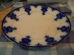 Antique WEDGWOOD POPPY Flow Blue Imperial Porcelain PLATTER about 14 X 11 inches - Picture 1 of 19