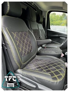 SEAT COVERS FOR RENAULT TRAFIC ECO LEATHER AND DIAMOND STITCHING Seats 2+1 - Picture 1 of 6