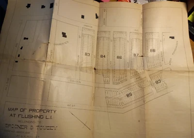1886 Map of the village of Flushing,New York with lot prices Spooner & Tousey - Image 1 of 4