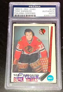 TONY ESPOSITO SIGNED 1969 O-PEE-CHEE BLACKHAWKS ROOKIE CARD #138 PSA/DNA Auto RC - Picture 1 of 2