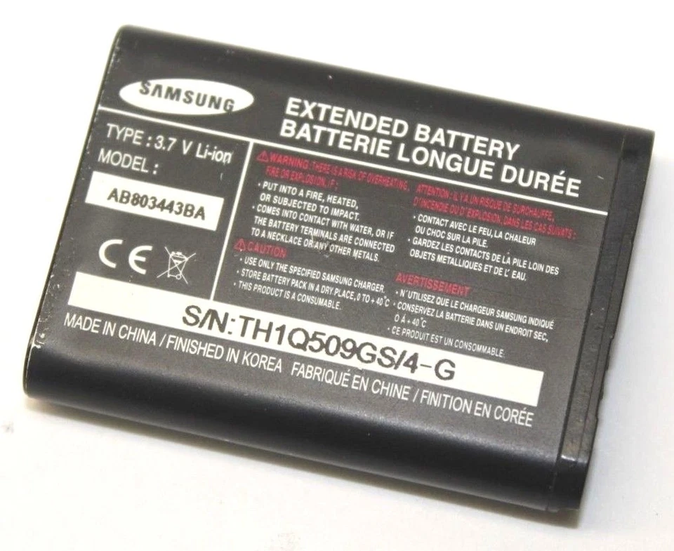 Batería de iones de litio extendida de repuesto original Samsung AB803443BA 3,7 V para SPH-Z400 Foto 1 de 1