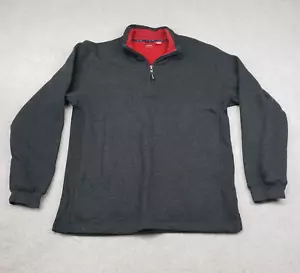 Arrow Sweatshirt Men Large Gray Pullover Zip up Neck Long Sleeve Red lining - Picture 1 of 6