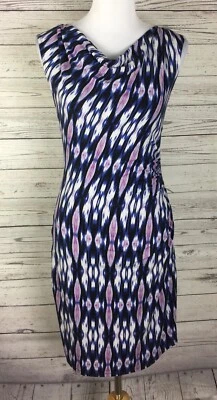 Vestido Vaina Ann Taylor Para Mujer Talla XS Multicolor Geo Estampado Sin Mangas Acanalado Foto 1 de 4