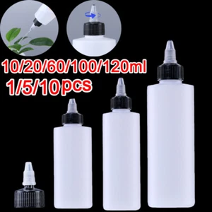 10-120ML Kunststoff Squeeze Bottle mit Twist Top Cap Tip Applikator leer PE - Bild 1 von 16