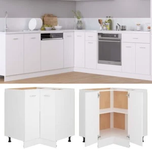 Corner Bottom Cabinet Kitchen Cupboard Storage Unit Organizer Furniture White - Picture 1 of 10