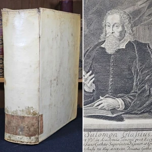 1725 VELLUM 4to Salomo Glassius BIBLE Philology Philologia Sacra TESTAMENTS - Imagen 1 de 20