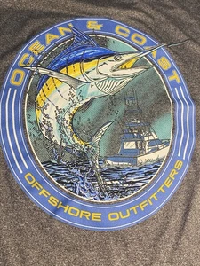 Ocean Coast Boys Med Polyester Short Sleeve Gray Offshore Outfitters - Picture 1 of 6