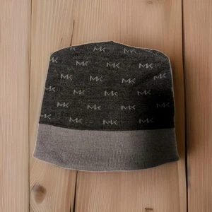 Michael Kors Gorro Unisex Talla Única OS Negro Gris Logo Tejido Sombrero Esquí Cálido  - Imagen 1 de 4