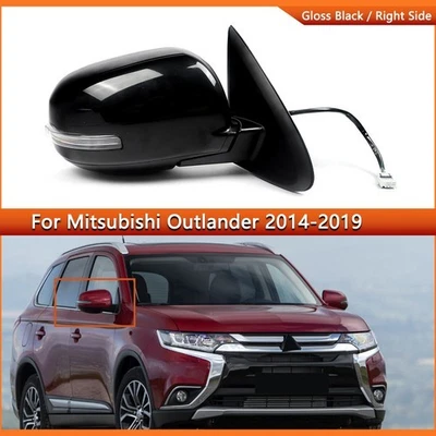 Right Side Door Mirror Power Heated w/Signal For 2014-2019 Mitsubishi Outlander - Image 1 of 4