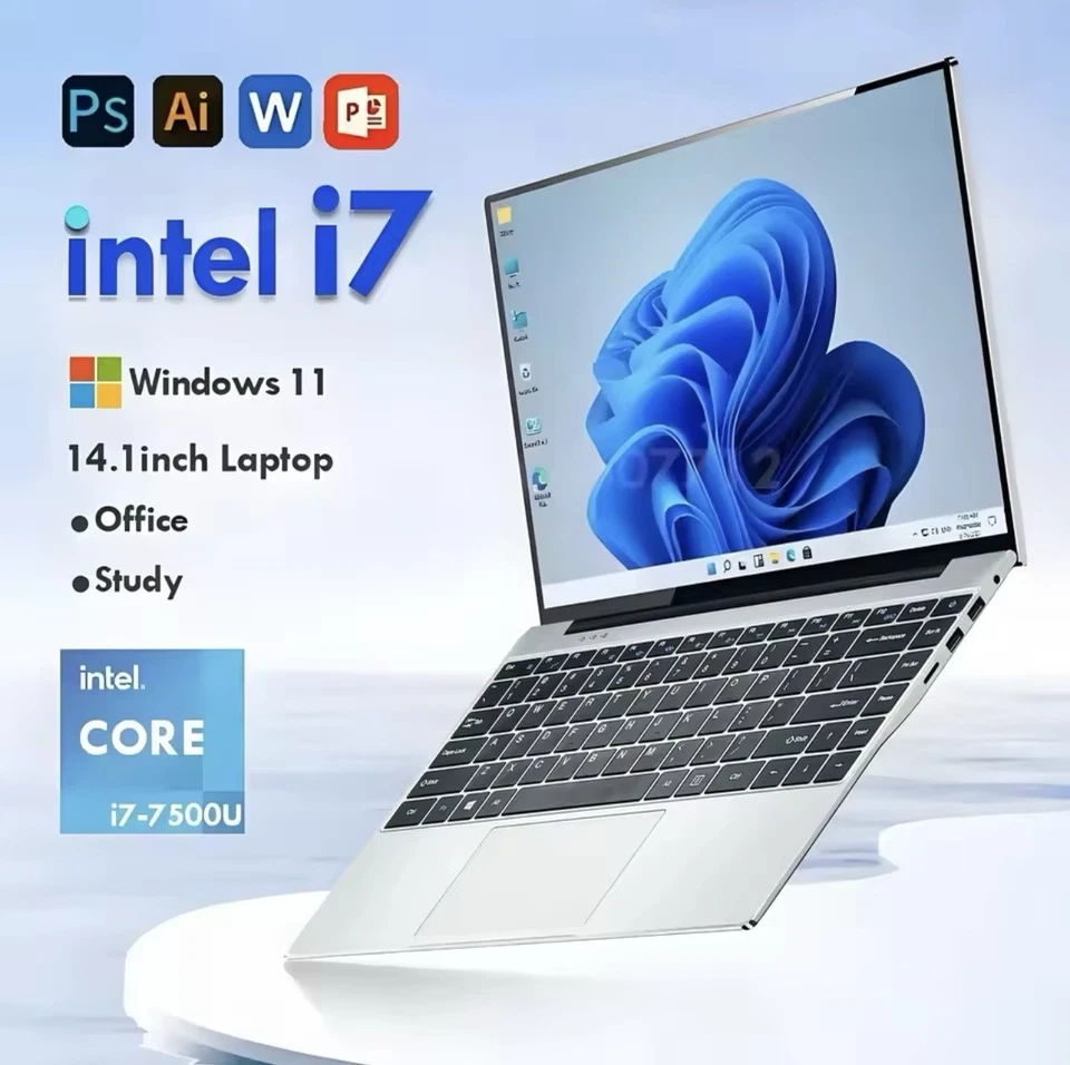 14.1 "Nuovo Computer Portatile Ultra Sottile Windows 11 Intel Core i7-7500U 2TB - Immagine 1 di 4