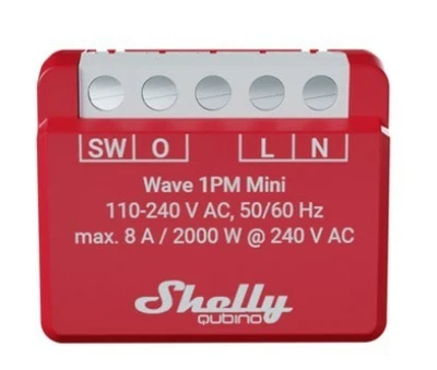 3800235269145 Shelly Qubino Wave 1PM Mini Z-Wave Mess- und Schaltaktuator Rot Sh - Bild 1 von 4