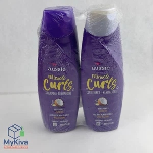 Conditioner Aussie Miracle Curls Coconut Oil Paraben Free 2 Pack 12.1 fl oz - Picture 1 of 5