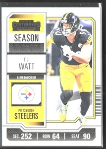 2023 Panini Contenders T.J. Watt #85 Season Ticket Retail Steelers - Picture 1 of 2