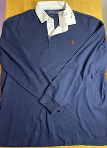 Polo Ralph Lauren Shirt Mens XL Blue Classic Fit Rugby Long Sleeve NWT - Picture 1 of 3