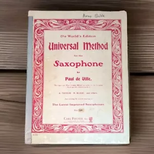 THE WORLD'S EDITION UNIVERSAL METHOD SAXOPHONE PAUL DE VILLE MUSIC BOOK VINTAGE - Imagen 1 de 2