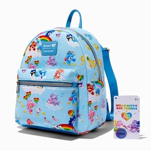 Loungefly Care Bears x Hello Kitty Backpack Blue with All Over Pattern FREE SHIP