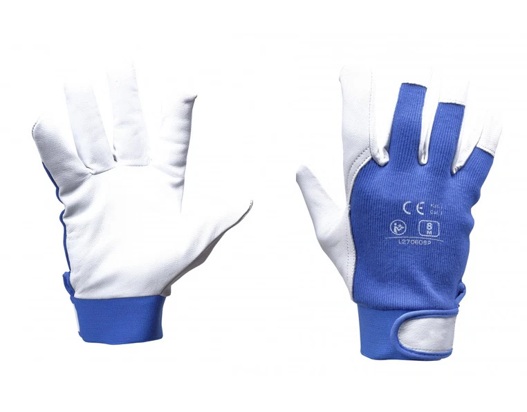 Guanti Da Montaggio In Pelle Di Capra Guanti Da Lavoro Blu - Immagine 1 di 1