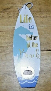"La vida es mejor en la playa" 11" abrebotellas tabla de surf, decoración de bar  - Imagen 1 de 2
