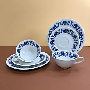 2 Tee oder Kaffee Gedecke Weimar Porzellan echt Kobalt Tasse Teller Untertasse - Bild 1 von 5