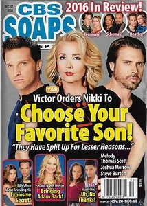 CBS Soaps In Depth Magazine December 12 2016 Year In Review Melody Thomas Scott - Picture 1 of 2