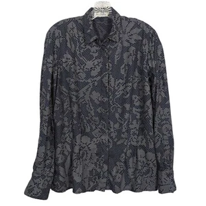 Blusa plisada Ann Taylor manga larga VINTAGE negra blanca carrera talla 8 - Imagen 1 de 12