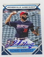 Richard Rodriguez SIGNED 2023 Jacksonville Jumbo Shrimp Card Auto Pirates Braves