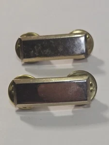 PAIR - ARMY/USMC 2ND LIEUTENANT UNIFORM SHOULDER INSIGNIA - 1" GOLD TONE - Picture 1 of 2