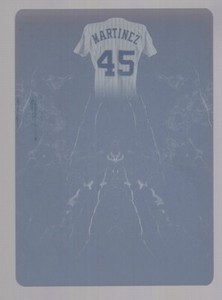 PEDRO MARTINEZ 2017 LEAF Q PATCH PERFECT PRINTING PLATE 1/1 RED SOX/METS HOF