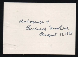 American poet and writer Archibald MacLeish autograph on cardstock, letter, cov - Picture 1 of 3
