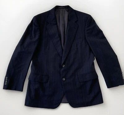 Givenchy Mens Sport Coat Size 42R Blazer Navy Pin Stripe Jacket VINTAGE - Image 1 of 4