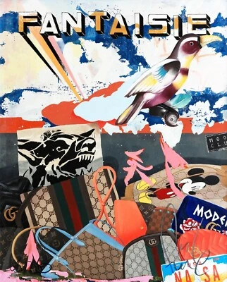 FAILE "FANTAISIE" 2021 | SERIGRAFÍA FIRMADA A MANO | GUCCI MICKEY LOUIS VUITTON Foto 1 de 2