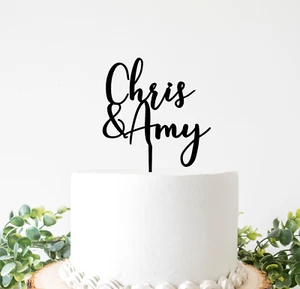 Topper Personalizado Pastel de Boda Primeros Nombres Mr&Mrs Pastel Topper Oro Personalizado Reino Unido - Imagen 1 de 7