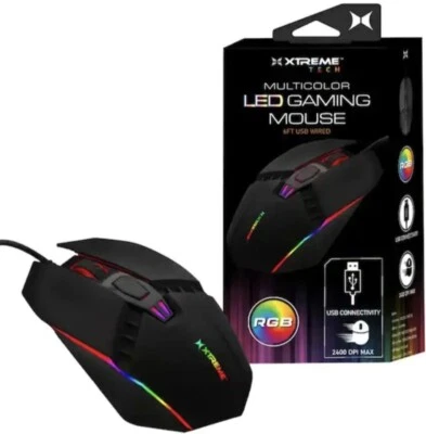 Wired 6ft USB Multicolor LED Gaming Mouse 4 DPI 2400 Max | RGB | 4 Button | Fast - Image 1 of 4