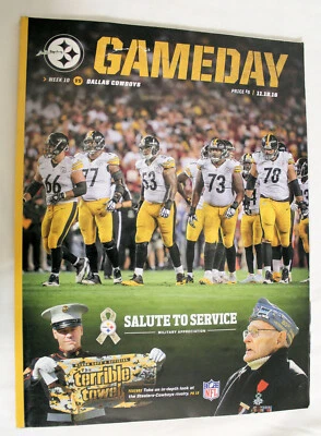 2016 STEELERS GAMEDAY magazine~VS Cowboys~Salute To Service~Nov 13, 2016 - Image 1 of 2