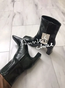 ZARA Women's Heeled Square Toe Ankle Boots(Dark Green, US 8/EUR 39) - Picture 1 of 9