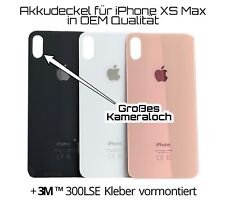 Apple iPhone XS Max OEM Akkudeckel Glas Backcover BIG HOLE Großes Kameraloch NEU