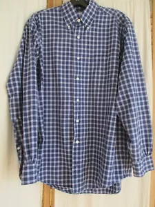 Brooks Brothers Shirt Blue Check M Cotton LS - Picture 1 of 6