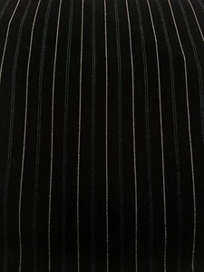 Pinstripe Black w/Double Gray Stripe w/2Single Blue StripesPoly/Ray Woven Fabric - Picture 1 of 2