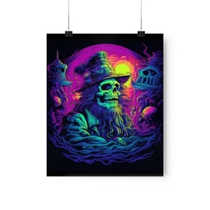 Lost Treasure Pirate King Trippy Blacklight Premium Matte Vertical Poster - Picture 1 of 17