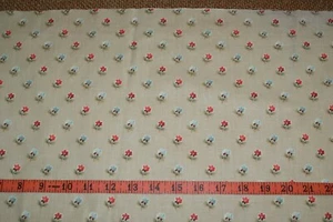 Tan Calico Flower Cotton Fabric Sewing Craft 22" x 54 Wide Fast Shipping - Picture 1 of 2