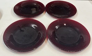 Cadmium Deep Red Glass Hob Textured UV Reactive Selenium 10” Dinner Plates 4 - Picture 1 of 9