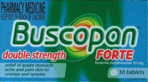 =>PRICE SMASH BUSCOPAN FORTE 10 TABLETS RELIEVES STOMACH ACHE DUE TO SPASMS - Picture 1 of 2