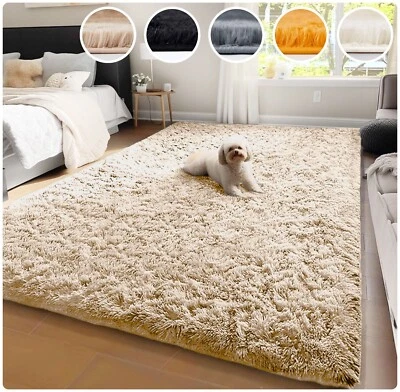 Anti Slip Shaggy Rugs Fluffy Floor Carpets Mat for Bedroom Non Slip Indoor Mats - Image 1 of 4