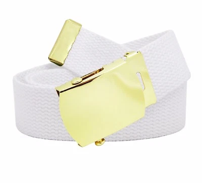 Build A Belt Men's Classic Gold Slider 1.25" Wide Buckle with Canvas Web Belt - Image 1 of 4