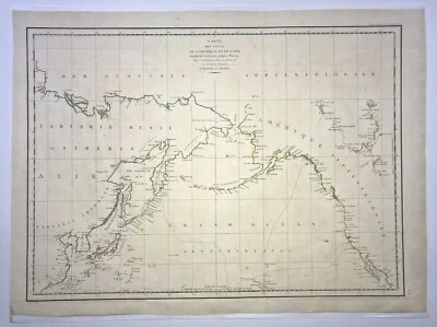 OCÉANO PACÍFICO NORTE 1797 MAPA GRABADO ANTIGUO MUY GRANDE LA PEROUSE Foto 1 de 4