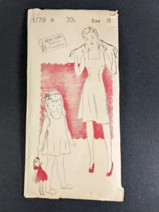 Vintage Sewing Pattern New York Size 8 Girl's Slip Simple Dress 1940's Kid's - Picture 1 of 6