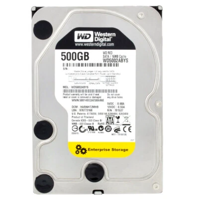 Disco Rigido Western Digital 500GB WD5002ABYS SATA II 7200U/Min 16MB 3,5 " Zoll - Immagine 1 di 4