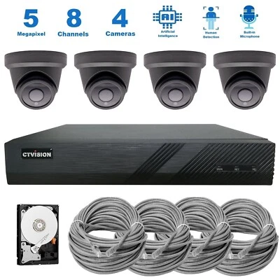 CTVISION 4K NVR 5MP Audio PoE IP Security CCTV Video Surveillance Camera System - Image 1 of 4